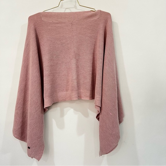 Lululemon Forward Flow Poncho Mauve Blush Pink Wrap One Size  Knit Scarf - Picture 13 of 15